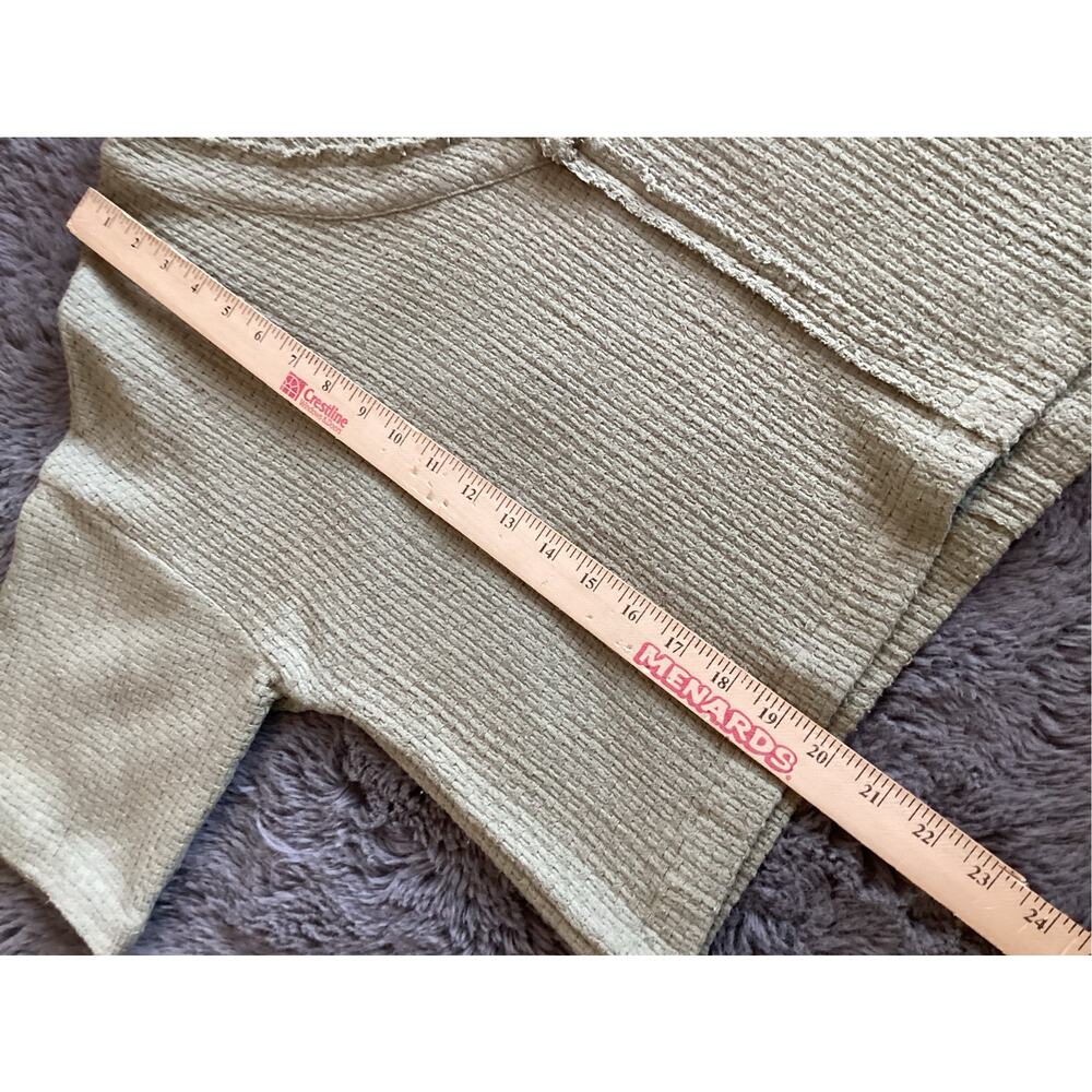 Free People Women's Tweed Crop Top Boxy Fit Boho Comfy Sage Green Size Small - Picture 7 of 9